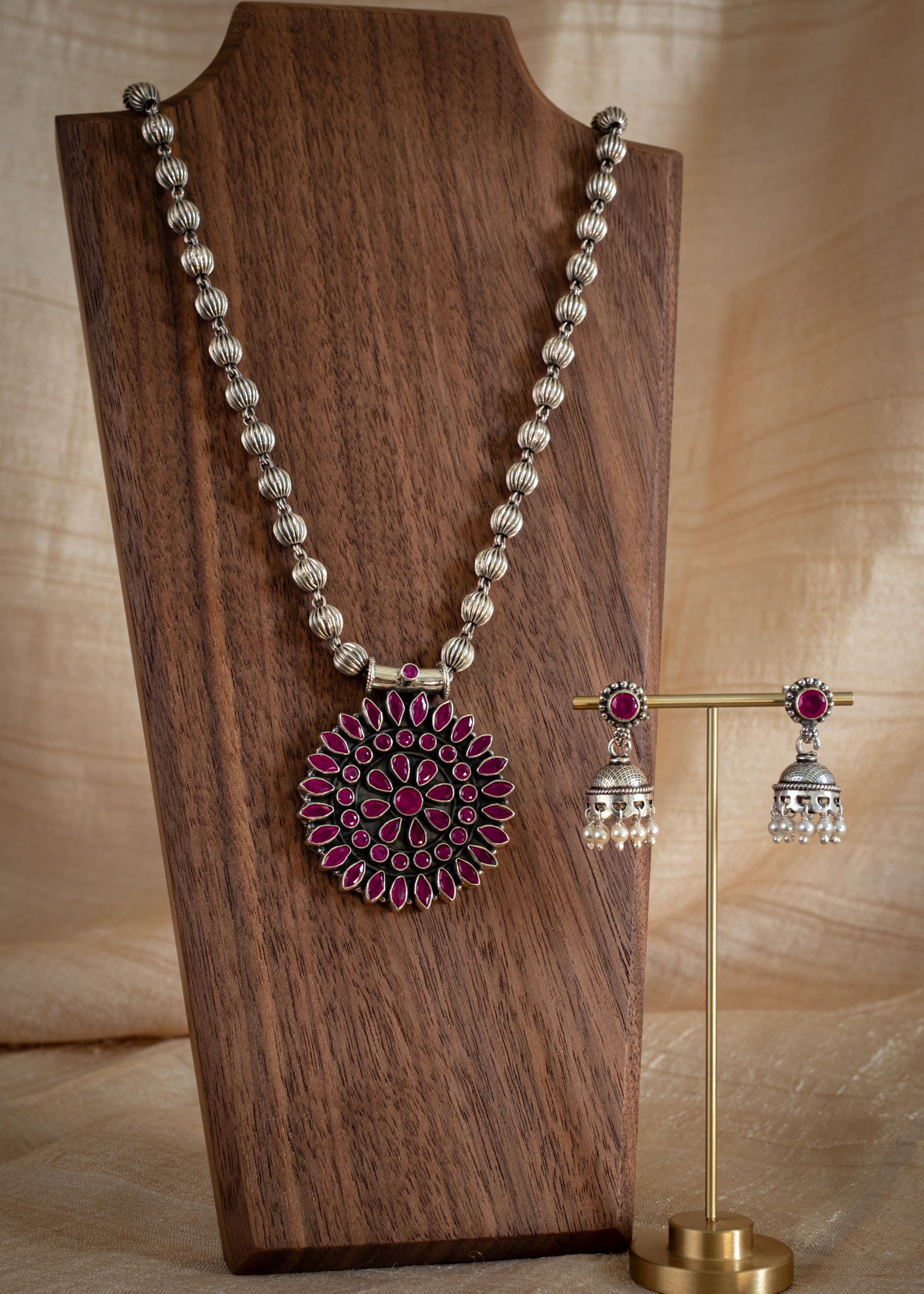 Rohini Set - handcrafted sterling silver necklace set by The Loving Good