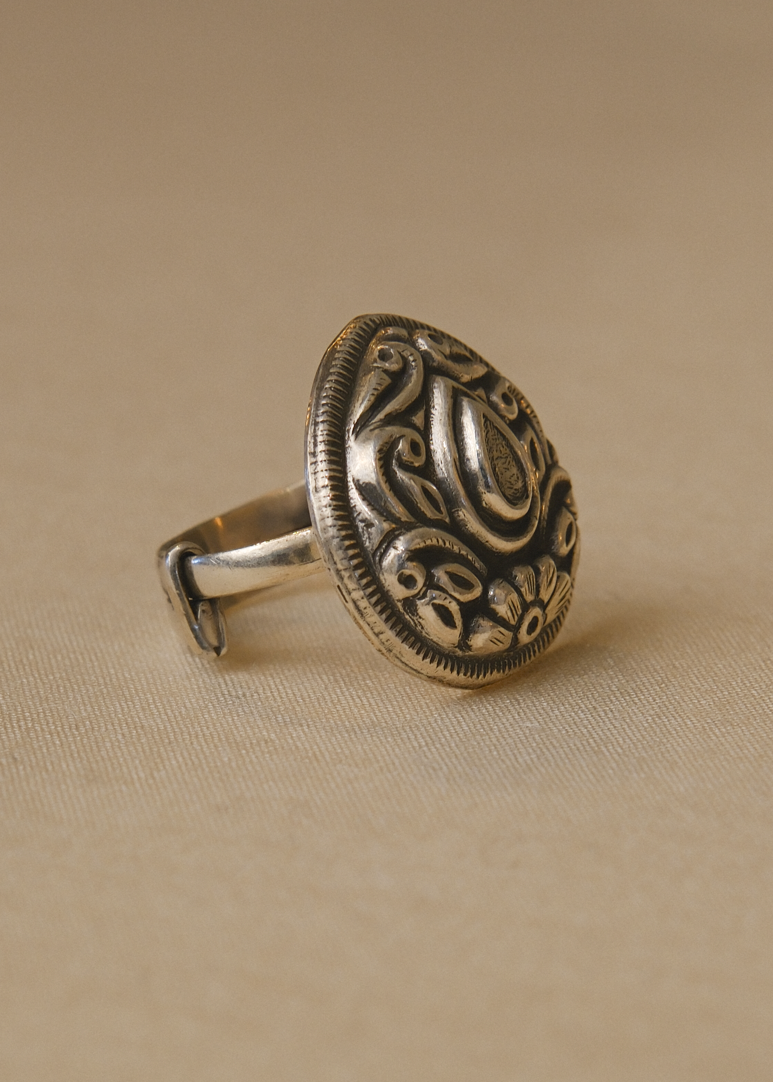 Teardrop Crest Ring - handcrafted 925 sterling silver statement ring - styled view by The Loving Good