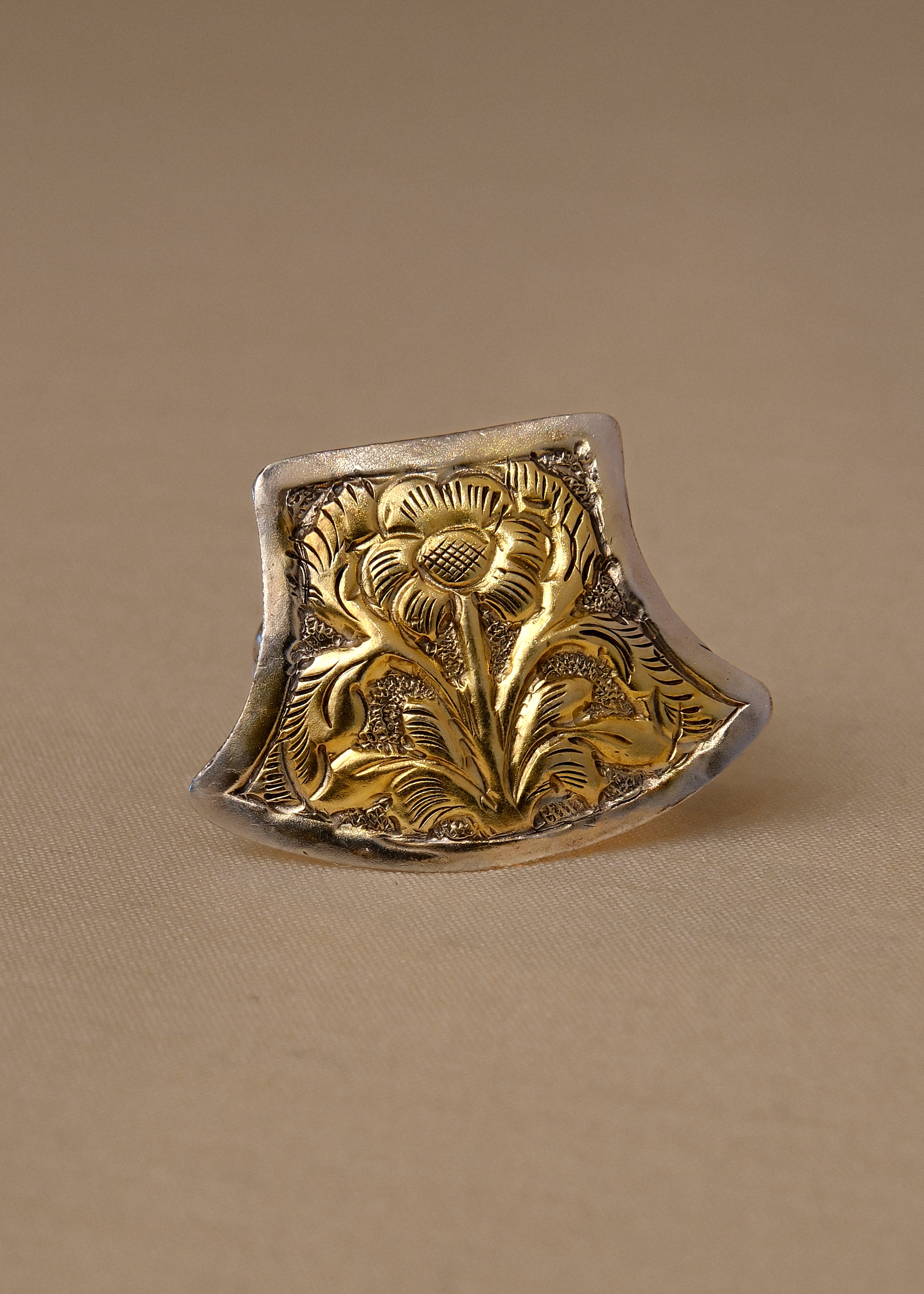 Kanaka Ring - gold plated 925 sterling silver floral ring by The Loving Good