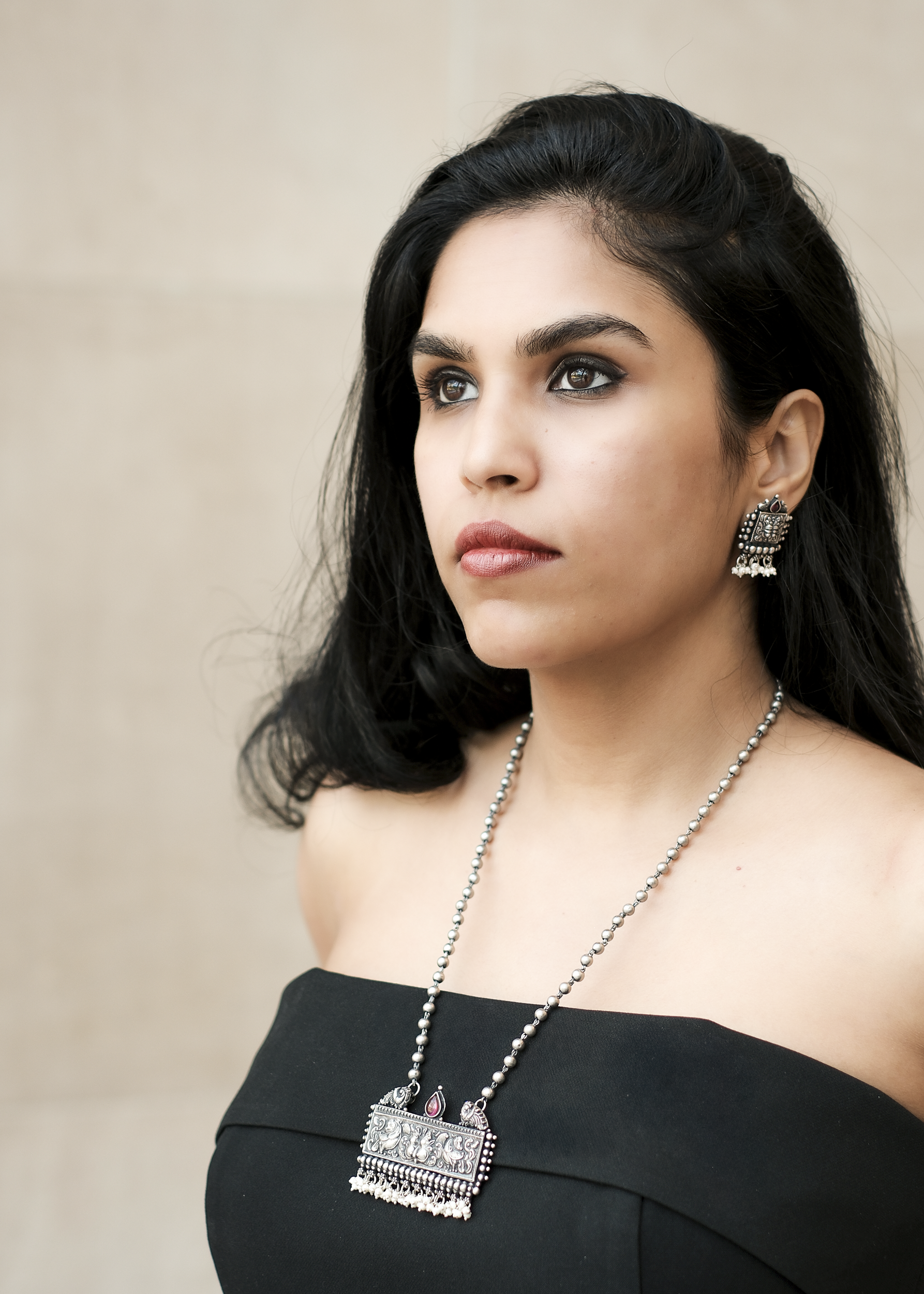 Simha Set - handcrafted 925 sterling silver regal necklace set by The Loving Good