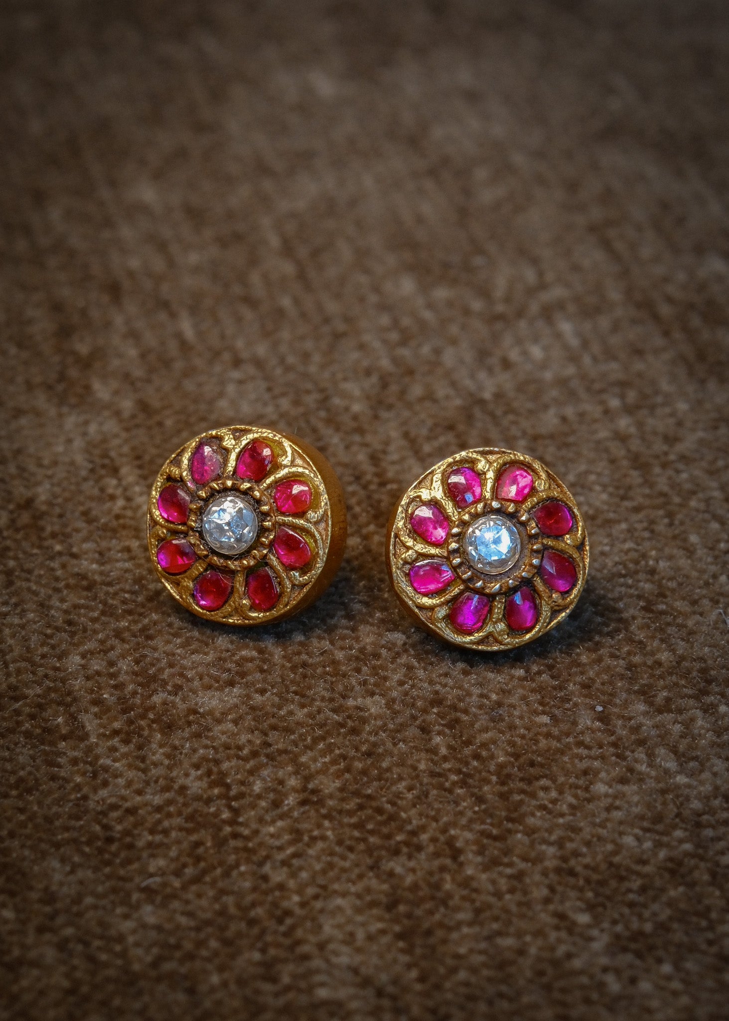 Navi Studs - gold plated 925 sterling silver floral stud earrings by The Loving Good