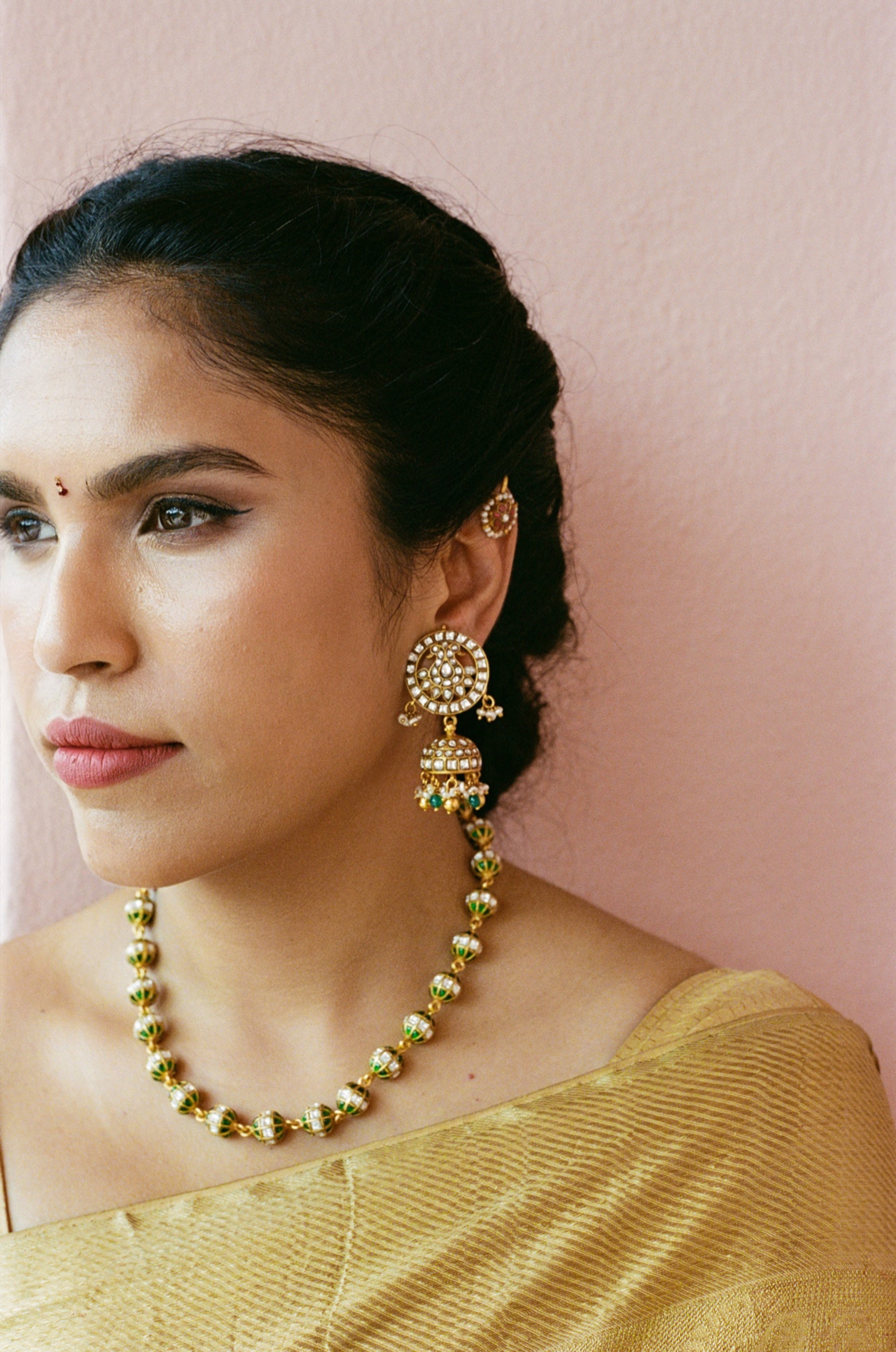Amrita Jhumkas - handcrafted 925 sterling silver jhumka earrings - view 4 by The Loving Good