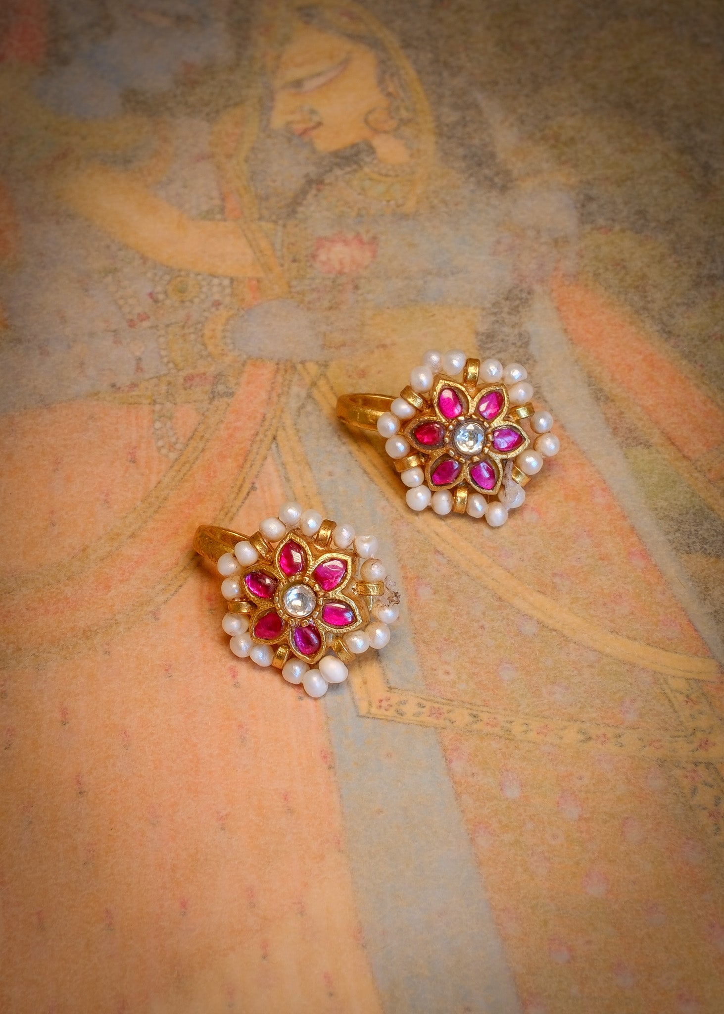 Kanaka Ear Cuff - gold plated 925 sterling silver floral ear cuff - styled view by The Loving Good