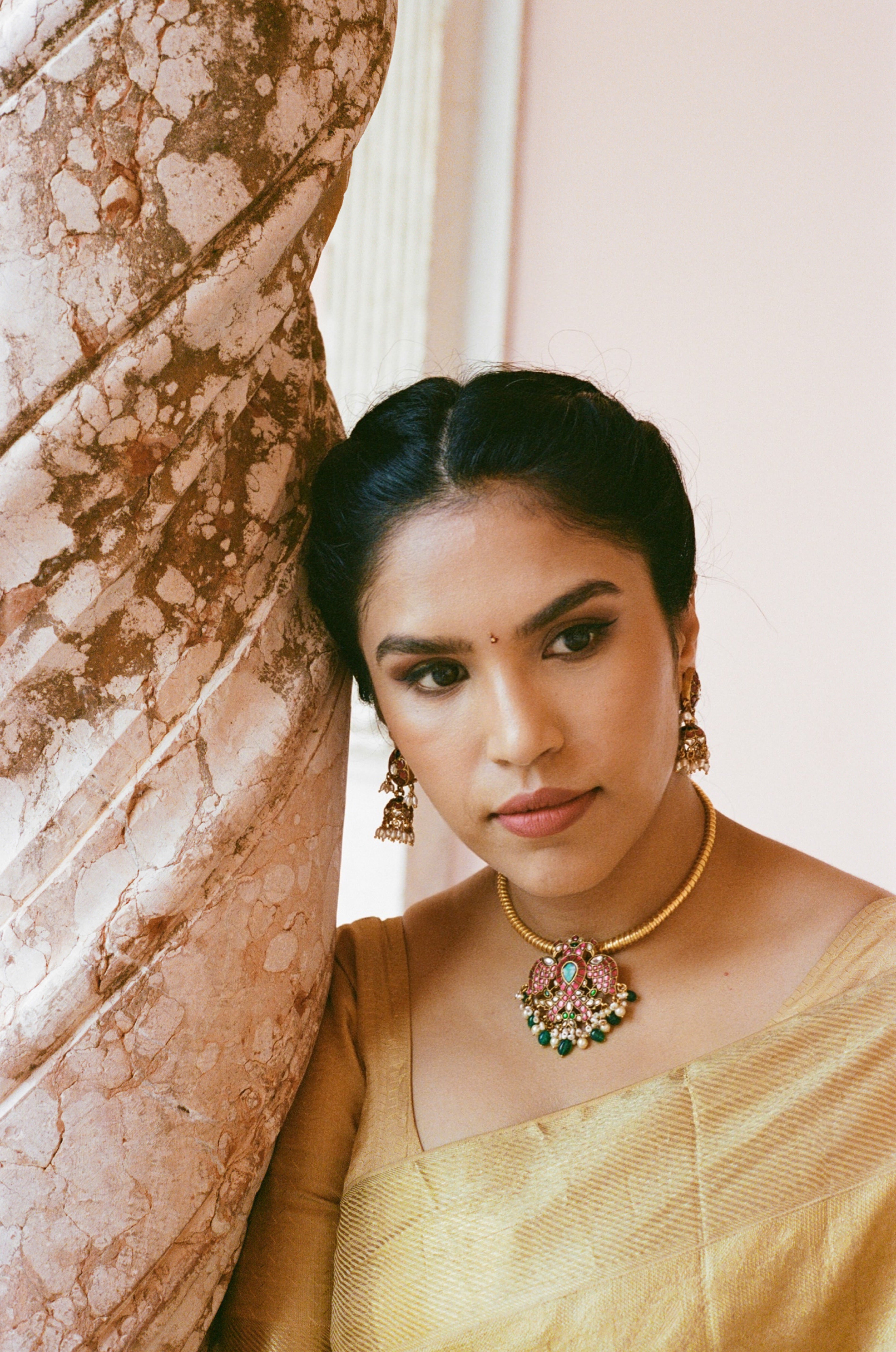 Laya Collar - gold plated 925 sterling silver collar necklace - styled view by The Loving Good